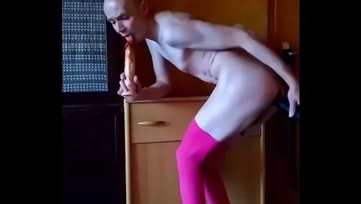 Ass Deep Twink Taste: Licking Pink dildo After Hard Fuck – GayFun 18+