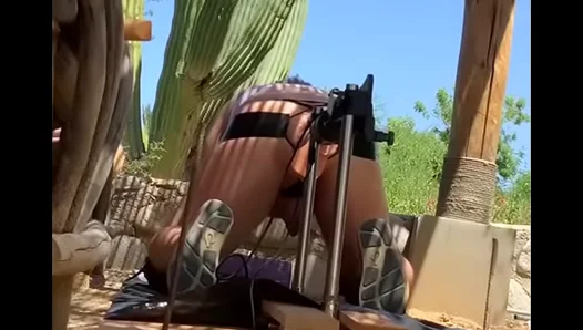 Garden Fun: Crossdressing Guy Takes Hard Gay Ass Pumping – Amateur Sissy Pleasure