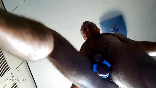 AnizzoSan Flexes His Balls Steel Ring in Hot Gay Action – SteamyGayScene
