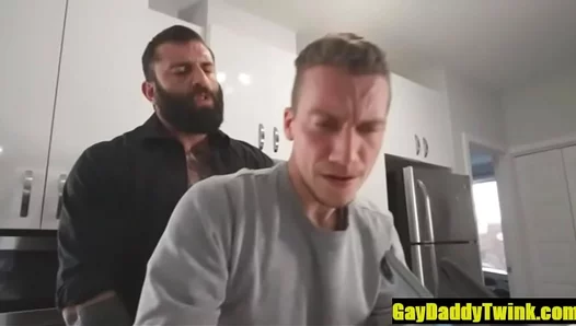 Markus Fucks His Young Lover Raw in the Kitchen – Steamy Daddy Twink Action 18+