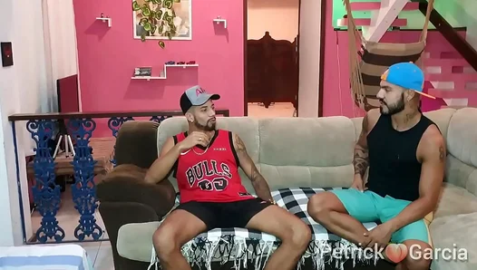 Brazilian Stud Dominates Tattooed Hunk in Steamy Sofa Fuck Session – 18+
