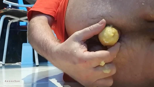 AnzzoSan Takes It Deep: Juicy Banana Anal Fun in Hot Gay Scene – 18+