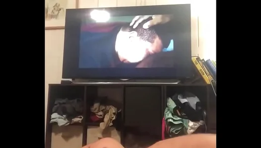 Bear Jerks Off Watching Steamy Gay Porn – Gets Harder with Every Scene