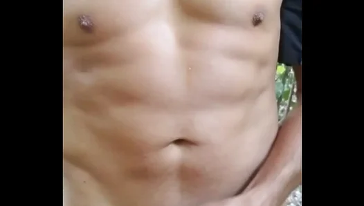 Huge-Bodied Gay Ameteur Jerking Off Solo in the Wild – Steamy Outdoor Fun