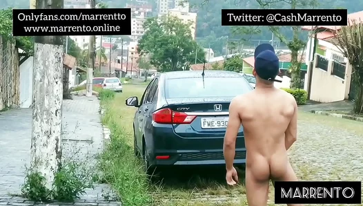 Marrento Flashes Hard Cock Outdoors in Public Street Tease – 18+GayPorn