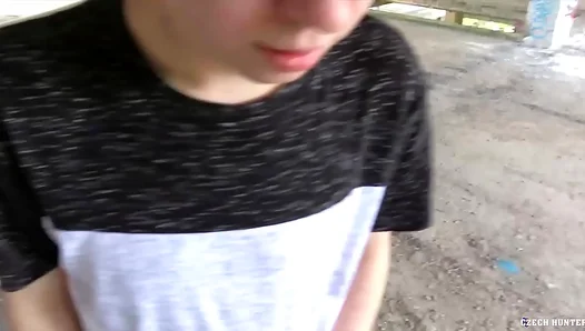 Cash-Hungry Czech Boy Takes Massive Load from Ripped Stallion – POV Anal
