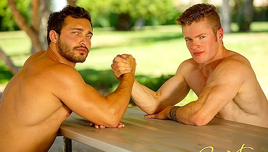 Hard Bodies Collide: Intense Stand-Up Fuck Session – Corbin Fisher Males