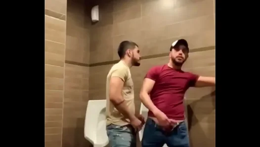 Two Horny Guys Share Steamy Bathroom Action – Public Gay Encounter 18+
