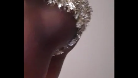 Shiny Thong Tease: Muscle stud strips down for hot solo holiday gift – GayXXXmas