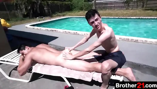 Naughty Stepbrothers Steamy Summer Fling by the Pool – Wild Teens 18+
