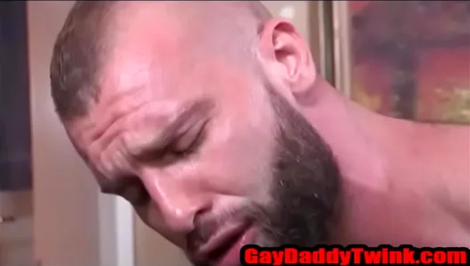 Bearded Stud Claims Tight Hole of Young Blond Teen—Steamy Bareback Action 18+