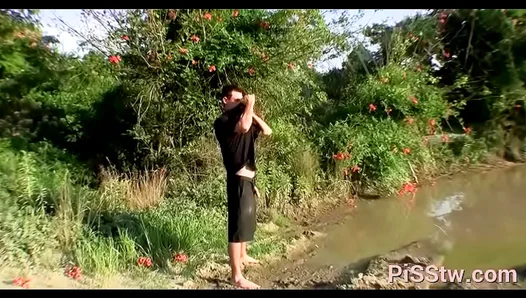 He Cums Hard After Chugging His Own Steamy Golden Shower – TwistFetish 18+