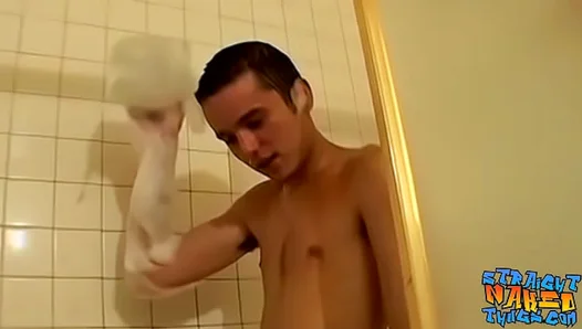 Steamy Bathtub Fantasy: Tattooed Stud Jerks Off Slowly After Hot Soak – 18+