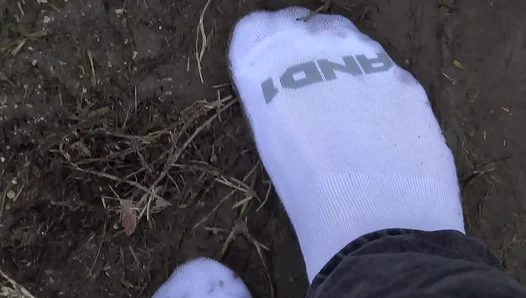 Soaking Wet Muddy: Outdoor Foot Play in Soaked AND1 Socks – Raw Gay Fun