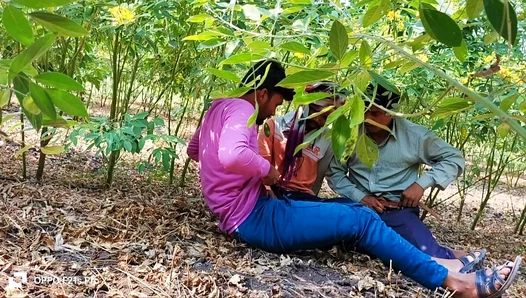 Passionate Tryst Among Three Horny College Guys in a Secluded Flower Field – 18+