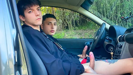 Hot Twink 18+ Takes Horny Rider on Wild, Bareback Backseat Ride