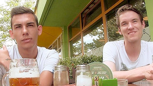 Beer-Fueled Threesome: Thirsty Twinks Drain Cans Crave Cock – XXX Gay