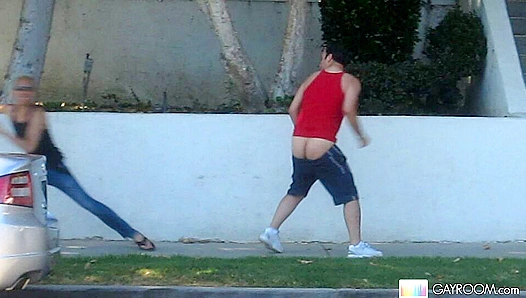 Hungry for Attention: Horny Stud Flaunts Ass on the Sidewalk – Wild Flash