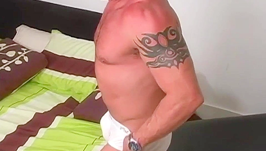 Demetris Ripped Body Shines as He Jerks Off with Passion – Hot Mature Gay Porn