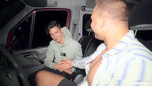 Bareback Passion: Denny Chris Romeo Carter Fuck Hard in a Darkened Van – 18+