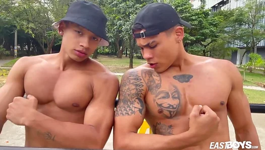 Muscle Heat: Two Horny Latinos Pump Up Then Fuck Hard – 18+ GayPorn