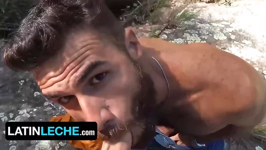 Bearded Latino Stud Deepthroats Strangers Cock Outdoors – LatinLeche 18+