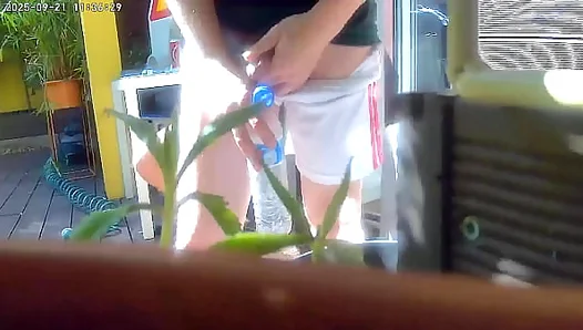 Caught Pissing? Redhead Teens Secret Bottle Turns into Horny Watersport Blowjob – 18+