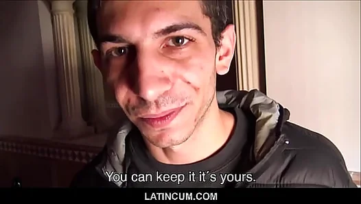 Scruffy Latino twink goes gay for pay — big dick filmmaker POV cumshot – 18+