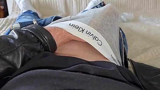 Leather Jacket Stud JERKS Huge Cock — Phantom Gent X Meets Dominant CK Lover