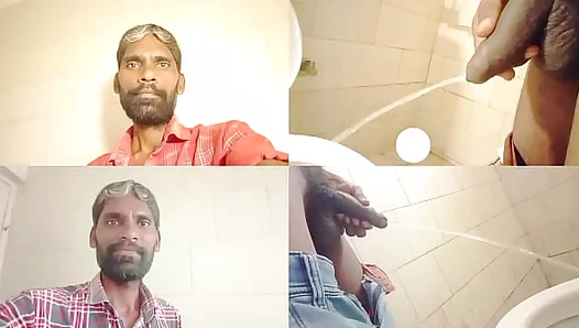 Two Guys Pi Together in Tight Bathroom – RajeshPlayboy993 Fusion Clip