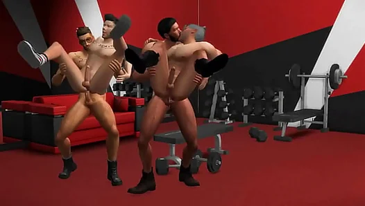 Hunky Sims 4: Gay Muscle Men Ramp Up Lust in Steamy Gym Orgy – XXX