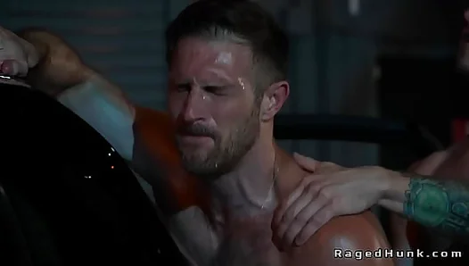 Trunk Fuck Session: Gay Driver Takes Client Hard in Abandoned Garage – 18+