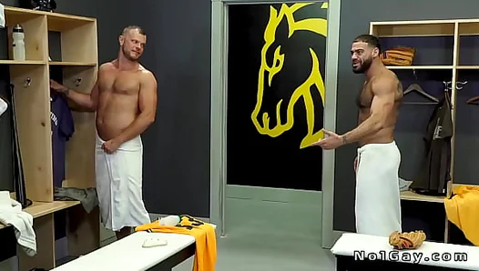 Sweat-Drenched Threesome: Hairy Jocks Fuck Hard in Locker Room – GayPornVibe 18+