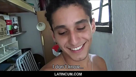 Naughty Latina twink takes bosss cock for cash — site fuck POV