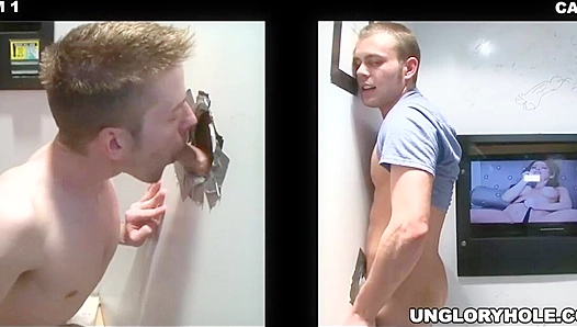 Andras Styles Seduces Straight Guys Through the Glory Hole Wall – Hot Gay Porn Scene