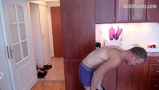 Blonde Sub Pays Off His Debt With Ass Swallows Hard — DebtDandy 18+