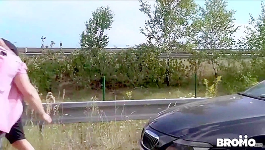 Rough Bareback Ride: Two Hot Amateurs Fuck Wild by the Highway – 18+