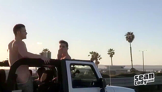 Spring Break Heat: Three Horny Jocks Fuck Wild on the Beach – SeanCody