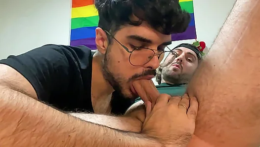 Tasting My Friends Thick Load as I Milk His Hard Cock – 18+ Blowjob Fun