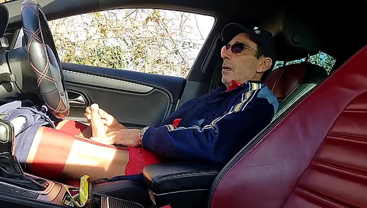Older Bulgarian Gypsy Takes Himself for Ride in Car — Caught on Gay Cruise Spot Cam