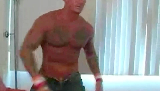 Oiled-Up Chevelle Flashes His Huge Dick for Older Guys – Hot Muscle Action