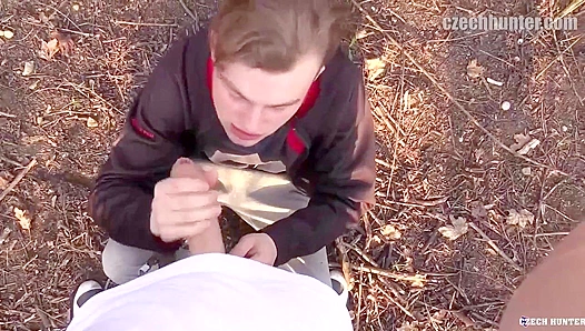 Blonde Sub Takes Massive Outdoor Facial by Rugged Czech Stud – HornyHunter POV