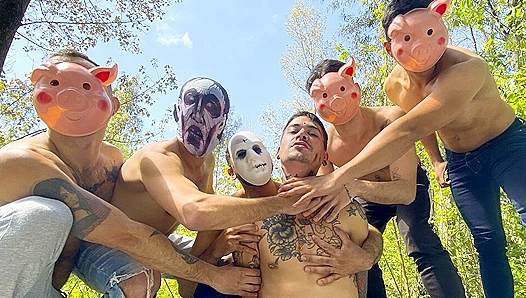 Masked Men Go Wild: Steamy Outdoor Gay Orgy Under Moonlight – XXX Action