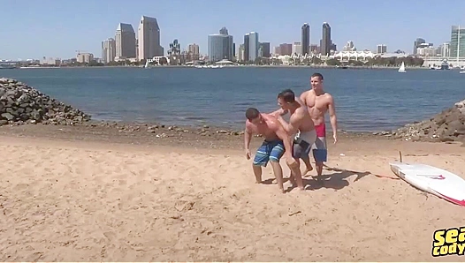 Triple Heat: Jayden, Brodie Dean Go Wild in Steamy Circle Jerk Action